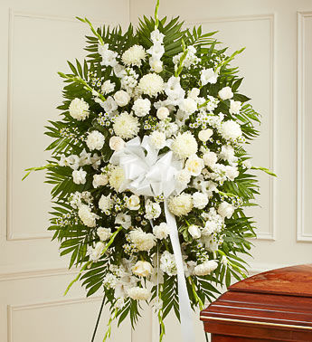 Deepest Sympathies White Funeral Standing Spray Deepest Sympathies White Funeral Standing Spray